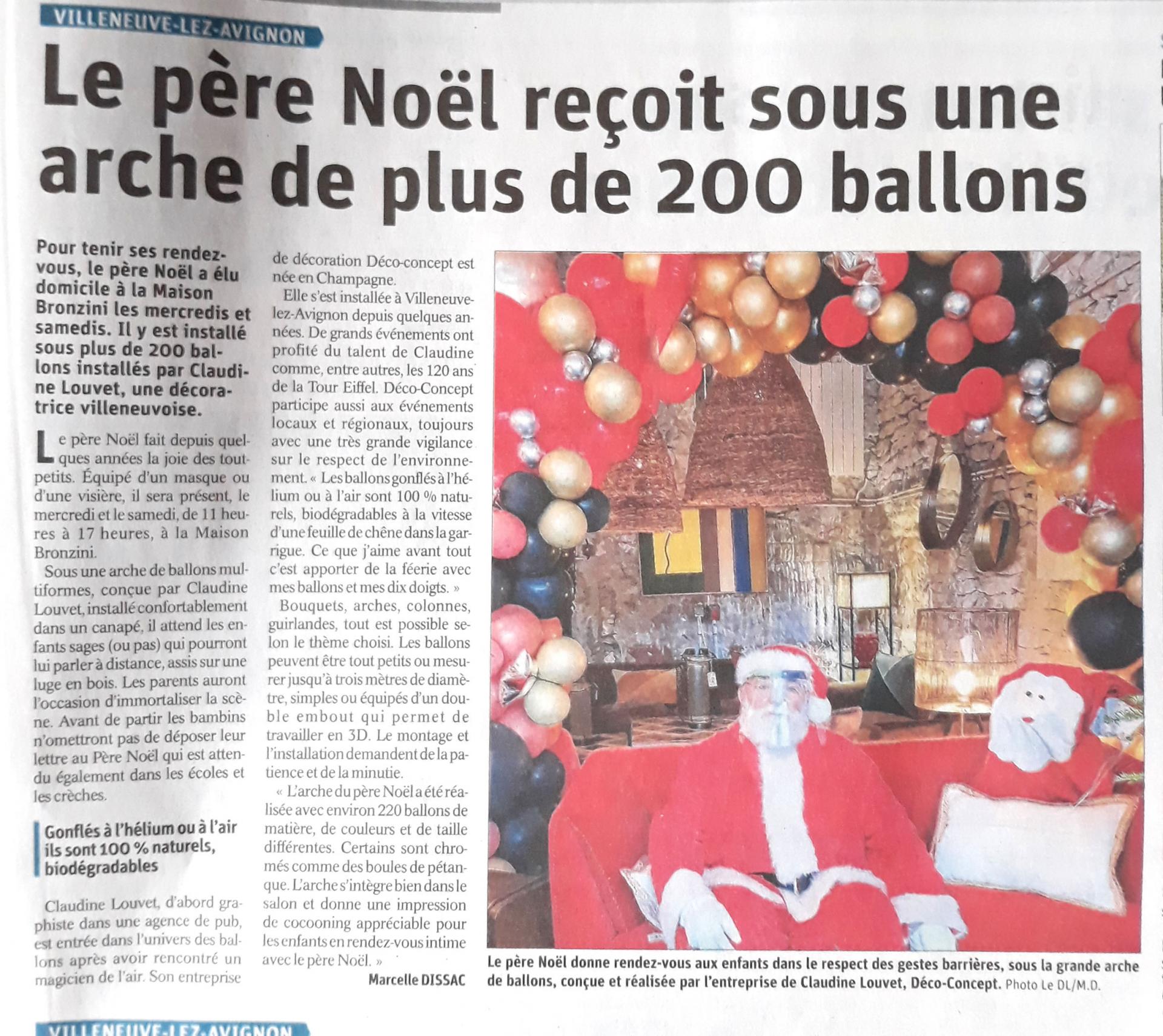 Article de presse decoration ballon organique