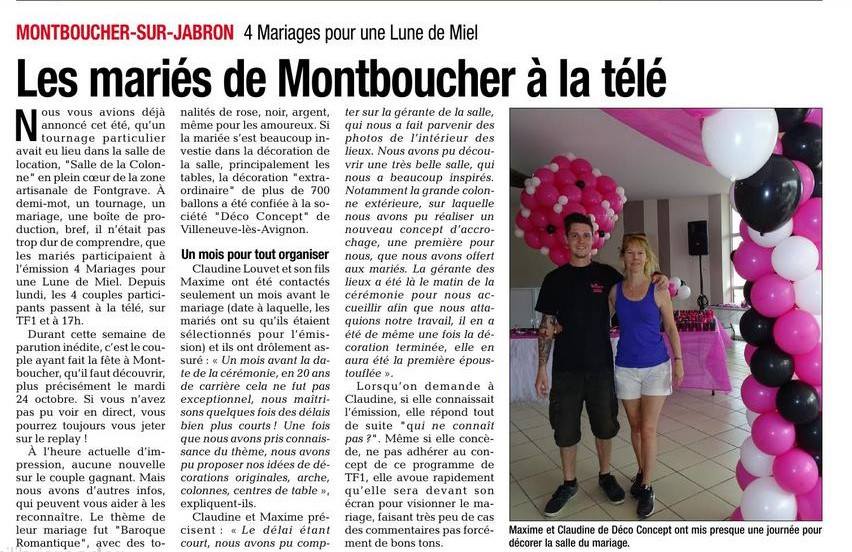 Article la tribune 4 mariages et 1 lune de miel