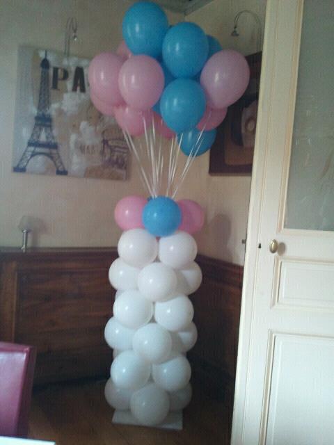 Colonne ballon rose & bleu