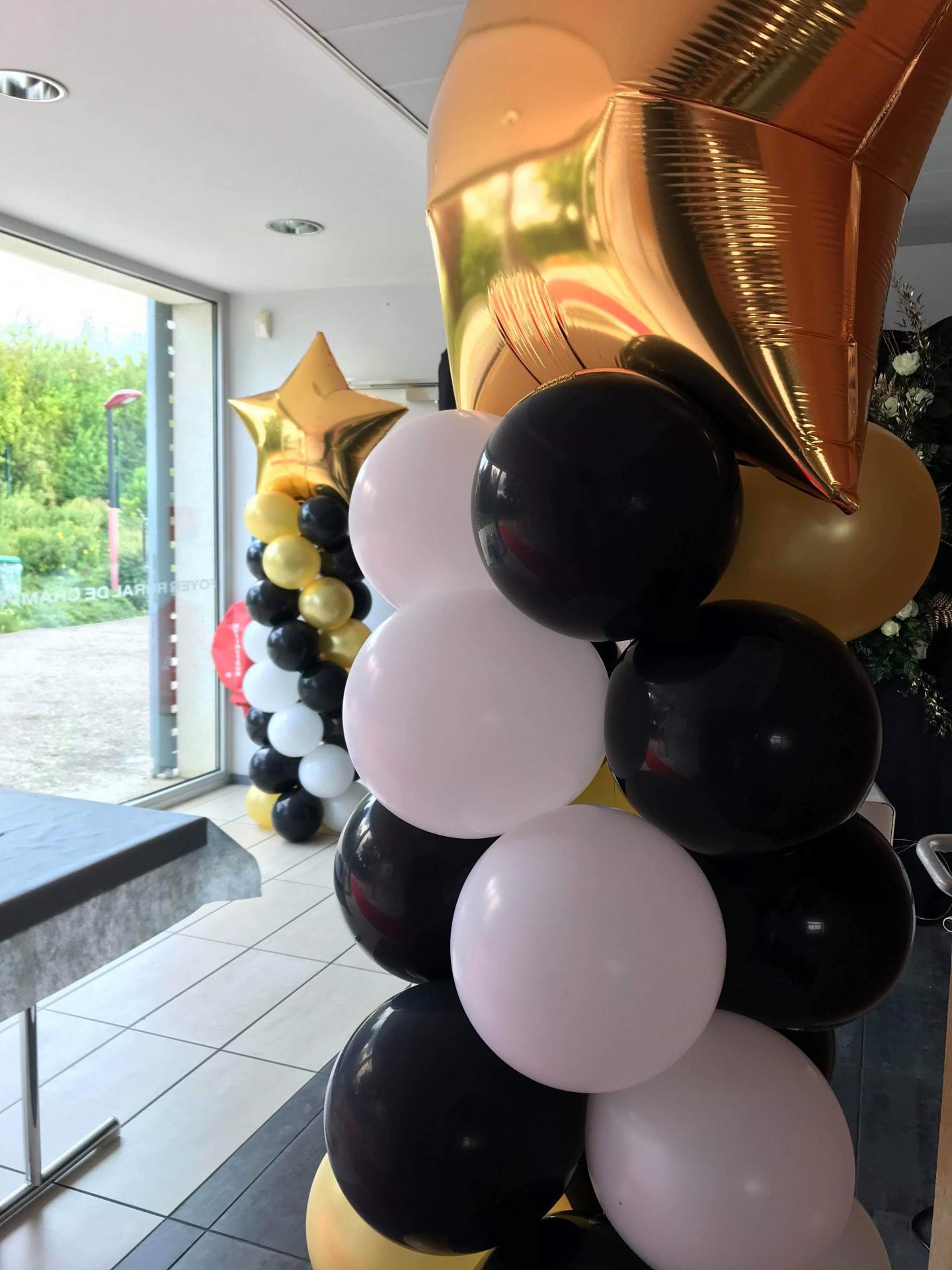 Totem ballons avec Mylar Alu