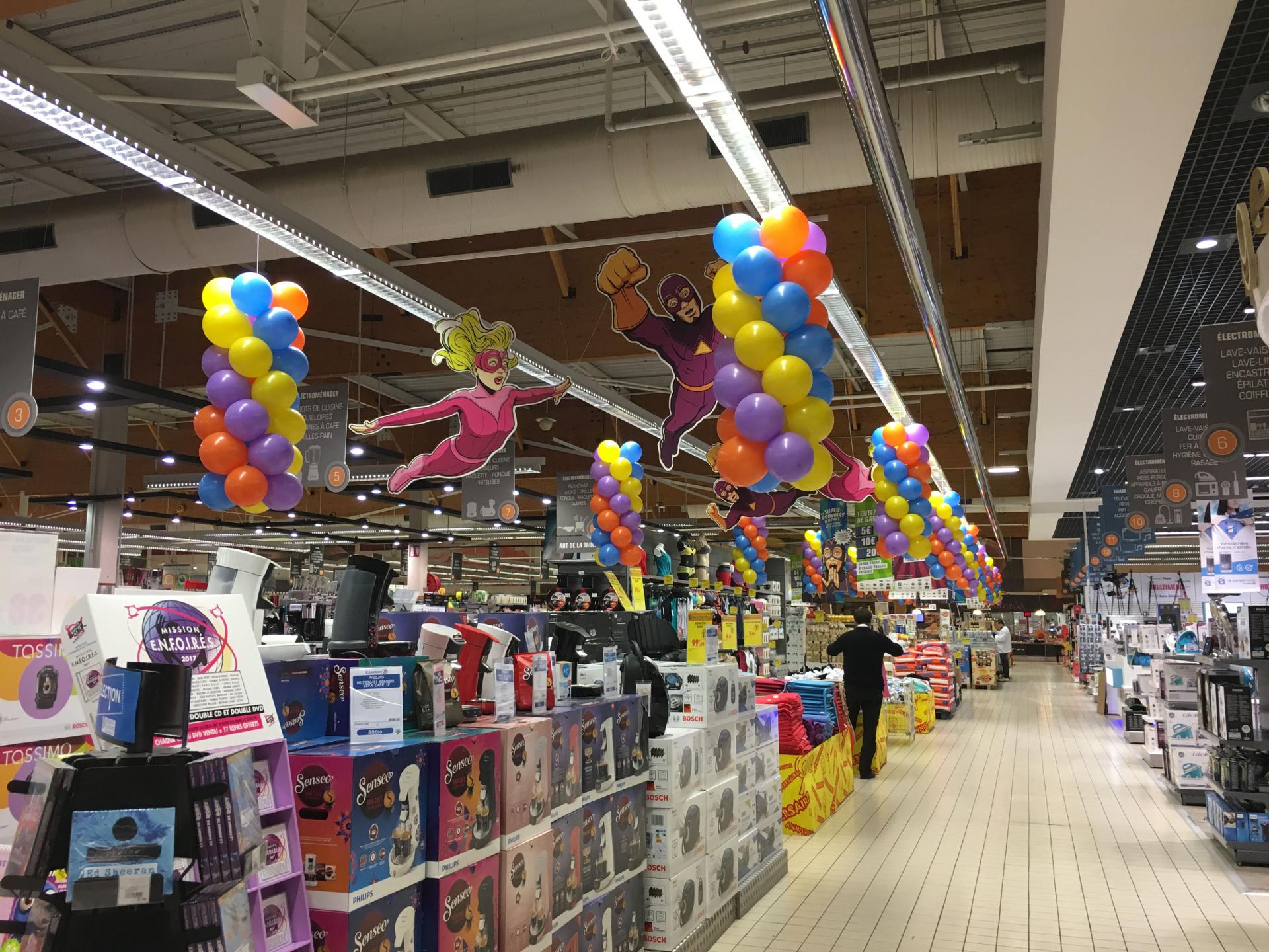 Déco ballons magasin Leclerc Montpellier