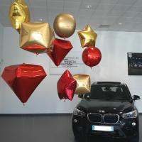 Ballons aluminium or et rouge