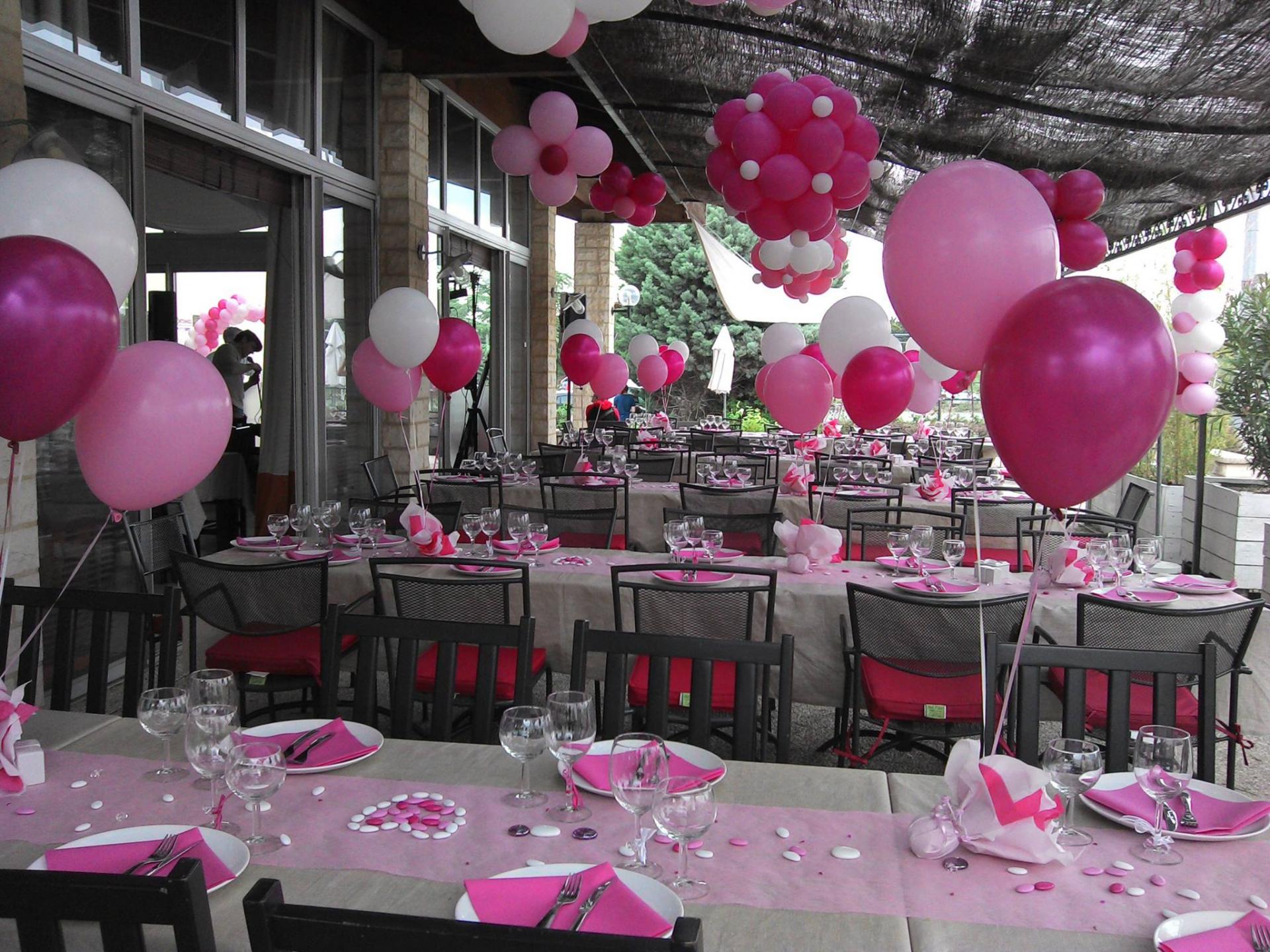 Ballons Mariage : tons roses et blanc