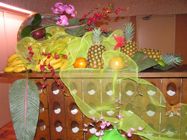 Décoration buffet de fruits exotiques