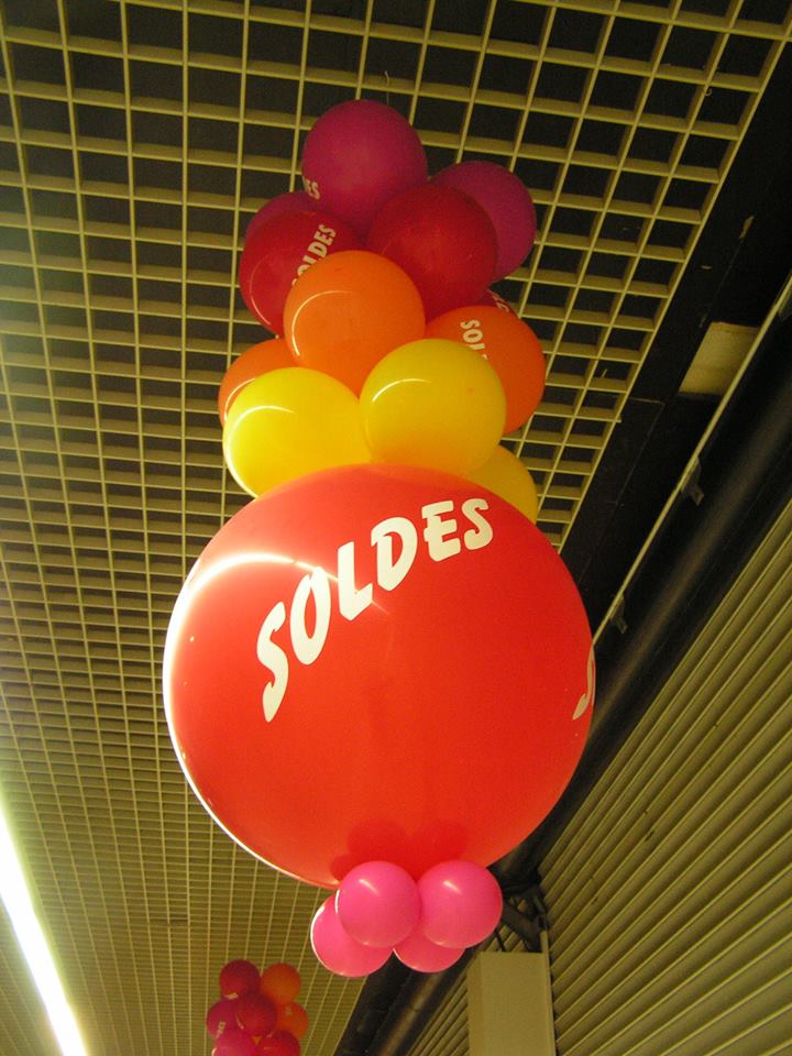 Ballons imprimés SOLDES en 1 couleur