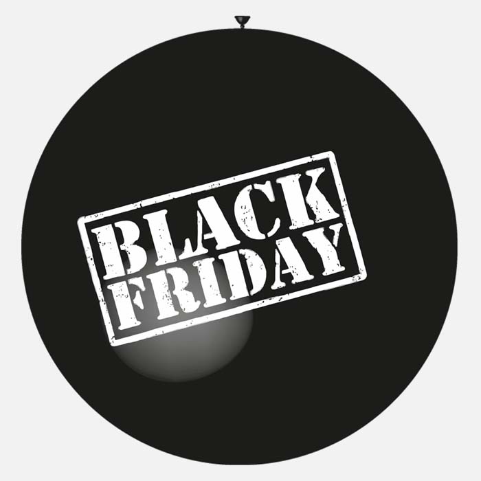 Gros ballon noir black friday