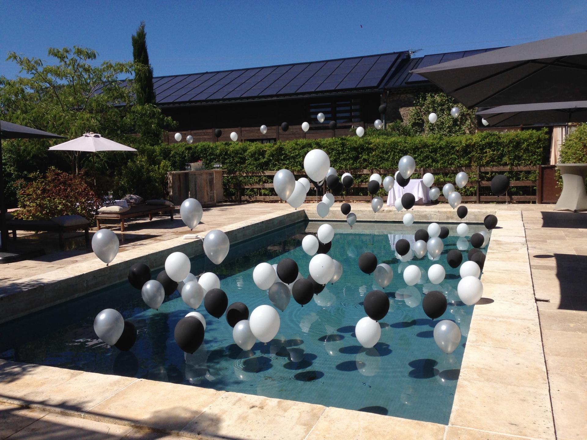 Ballon hélium lesté décoration piscine