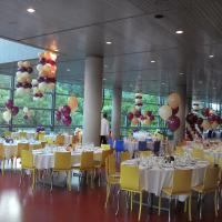 Décoration Ballons de salle ivoire, lin et bordeaux