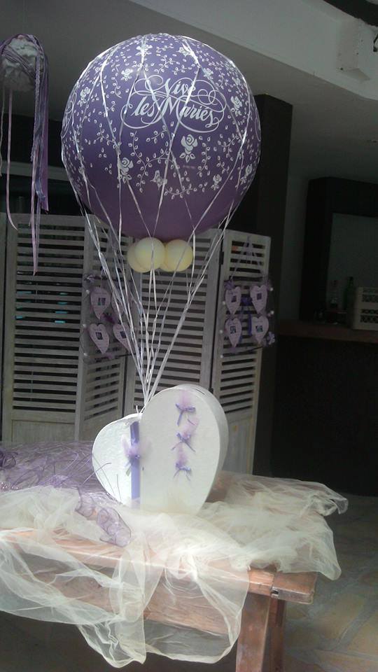Urne montgolfière mariage avec ballons helium